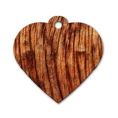 Old Brown Weathered Wood Dog Tag Heart (two Sides) by trendistuff