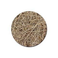 Light Colored Straw Rubber Coaster (round)  by trendistuff