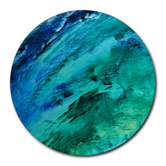 Shades Of Blue Round Mousepads by trendistuff