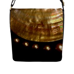 Golden Pearls Flap Messenger Bag (l)  by trendistuff
