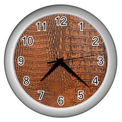 Alligator Skin Wall Clocks (silver)  by trendistuff