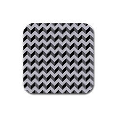 Modern Retro Chevron Patchwork Pattern  Rubber Square Coaster (4 Pack)  by GardenOfOphir