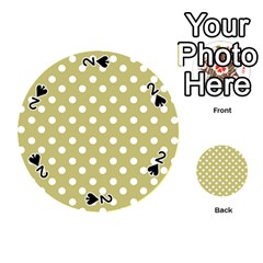 Lime Green Polka Dots Playing Cards 54 (round)  by GardenOfOphir