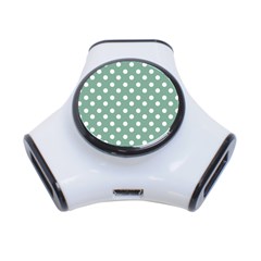 Mint Green Polka Dots 3-port Usb Hub by GardenOfOphir