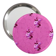 Pink Floral Pattern 3  Handbag Mirrors by LovelyDesigns4U