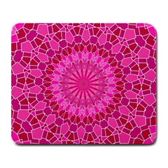 Pink And Red Mandala Large Mousepads by LovelyDesigns4U