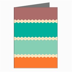 Rhombus And Retro Colors Stripes Pattern Greeting Cards (pkg Of 8)