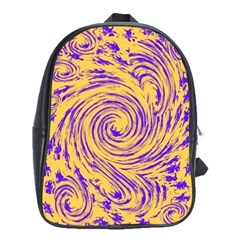 Purple And Orange Swirling Design School Bags (xl)  by JDDesigns