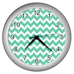 Chevron Pattern Gifts Wall Clocks (Silver) 