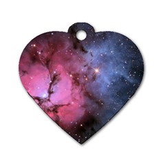 Trifid Nebula Dog Tag Heart (two Sides)
