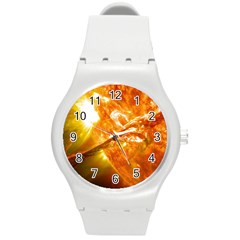 Solar Flare 2 Round Plastic Sport Watch (m) by trendistuff