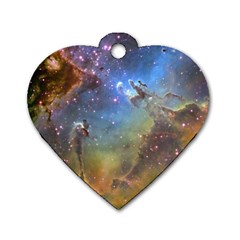 Eagle Nebula Dog Tag Heart (two Sides) by trendistuff