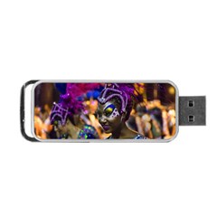Costumed Attractive Dancer Woman At Carnival Parade Of Uruguay Portable Usb Flash (one Side) by dflcprints