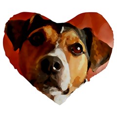 Jack Russell Terrier Large 19  Premium Flano Heart Shape Cushions by Rowdyjrt