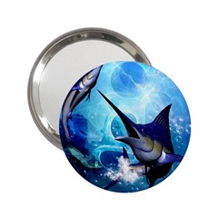 Awersome Marlin In A Fantasy Underwater World 2 25  Handbag Mirrors by FantasyWorld7