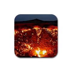 Door To Hell Rubber Square Coaster (4 Pack)  by trendistuff
