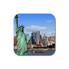 Ny Liberty 1 Rubber Coaster (square)  by trendistuff