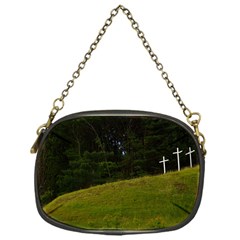 Three Crosses On A Hill Chain Purses (one Side)  by trendistuff