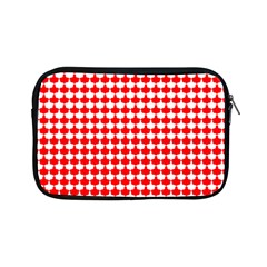 Red And White Scallop Repeat Pattern Apple Ipad Mini Zipper Cases