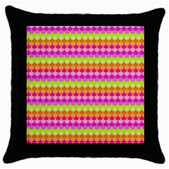 Scallop Pattern Repeat In ‘la’ Bright Colors Throw Pillow Cases (black)