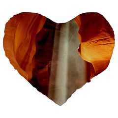 Antelope Canyon 1 Large 19  Premium Flano Heart Shape Cushions by trendistuff