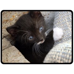 Pretty Blue-eyed Kitty Double Sided Fleece Blanket (large)  by trendistuff