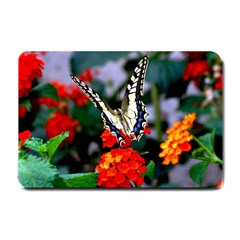 Butterfly Flowers 1 Small Doormat  by trendistuff