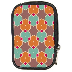 Stars And Honeycombs Pattern			compact Camera Leather Case by LalyLauraFLM