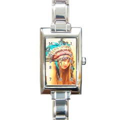 Indian 14 Rectangle Italian Charm Watch by indianwarrior