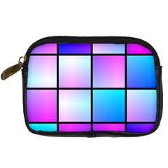 Gradient Squares Pattern  	digital Camera Leather Case by LalyLauraFLM