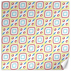 Squares Rhombus And Circles Pattern  			canvas 16  X 16  by LalyLauraFLM