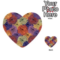 Vintage Floral Collage Pattern Multi-purpose Cards (heart) 