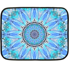 Sapphire Ice Flame, Light Bright Crystal Wheel Double Sided Fleece Blanket (mini)  by DianeClancy