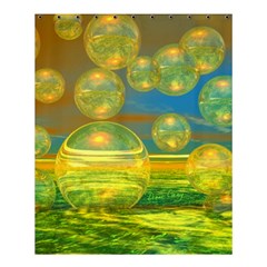 Golden Days, Abstract Yellow Azure Tranquility Shower Curtain 60  X 72  (medium)  by DianeClancy