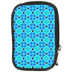 Vibrant Modern Abstract Lattice Aqua Blue Quilt Compact Camera Cases by DianeClancy