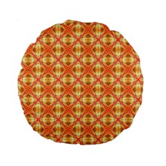 Peach Pineapple Abstract Circles Arches Standard 15  Premium Round Cushions by DianeClancy