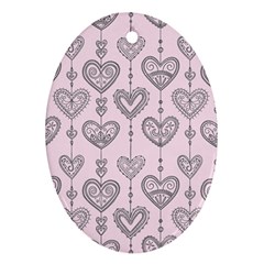 Sketches Ornamental Hearts Pattern Ornament (oval) 