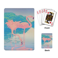 Two Pink Flamingos Pop Art Playing Card by WaltCurleeArt