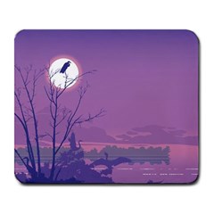 Abstract Tropical Birds Purple Sunset Large Mousepads by WaltCurleeArt