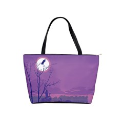 Abstract Tropical Birds Purple Sunset Shoulder Handbags by WaltCurleeArt