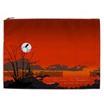 Tropical Birds Orange Sunset Landscape Cosmetic Bag (XXL) 