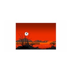 Tropical Birds Orange Sunset Landscape Satin Wrap by WaltCurleeArt