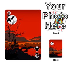 Tropical Birds Orange Sunset Landscape Playing Cards 54 Designs  by WaltCurleeArt