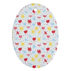 Seamless Colorful Flowers Pattern Ornament (oval) 