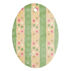 Seamless Colorful Dotted Pattern Oval Ornament (two Sides)
