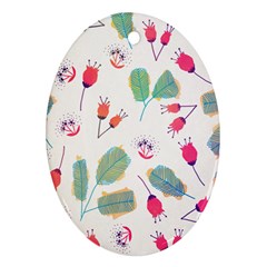 Hand Drawn Flowers Background Oval Ornament (two Sides) by TastefulDesigns