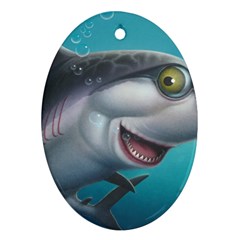 Sharky Ornament (oval)  by WaltCurleeArt