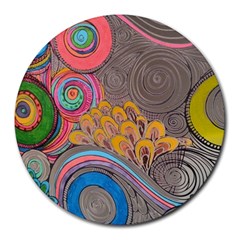 Rainbow Passion Round Mousepads by SugaPlumsEmporium