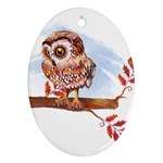Owl Oval Ornament (Two Sides) Front