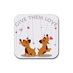 Give Them Love Rubber Coaster (Square) 
